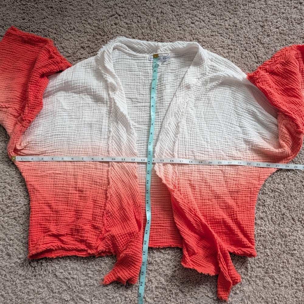 Young Fabulous & Broke Orange White Ombre Francesca Bell Sleeve Top Size Large - Picture 7 of 8